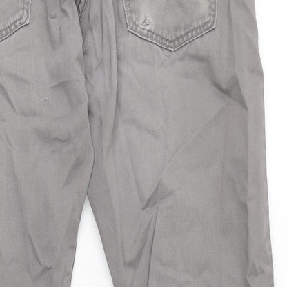 Levis Mens Grey Cotton Straight Jeans Size 34 in L30 in Regular Zip