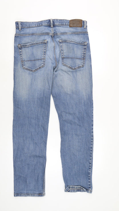 Mens UK Size 32 in Premium Denim Regular Fit Straight Blue Jeans