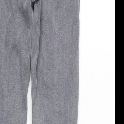 Miss Selfridge Womens Grey Cotton Blend Tapered Jeans Size 6 L28 in Regular Zip