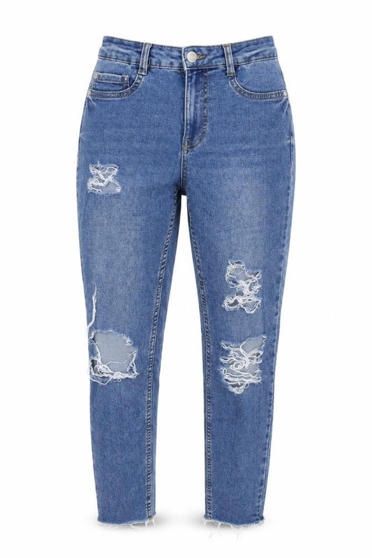 Womens UK Size 10 New Look Regular Fit Tapered Blue Jeans