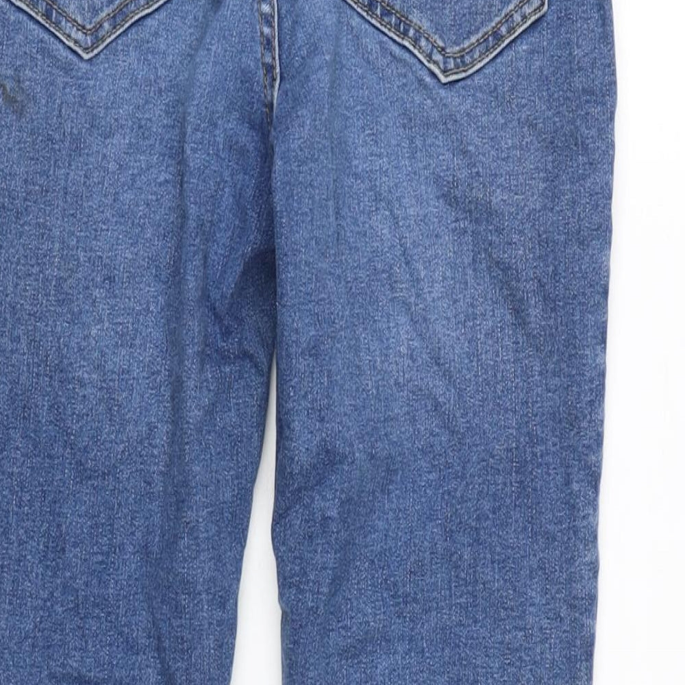 New Look Womens Blue Cotton Blend Tapered Jeans Size 10 L27 in Regular Zip