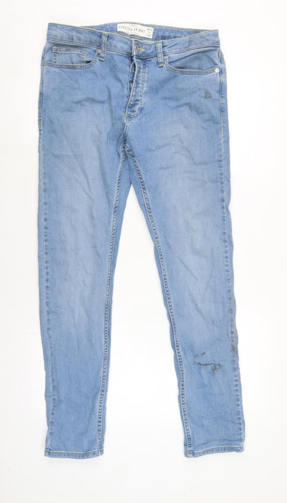 Mens UK Size 32 in Topman Regular Fit Flared Blue Jeans