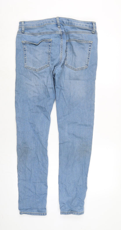 Mens UK Size 32 in Topman Regular Fit Flared Blue Jeans