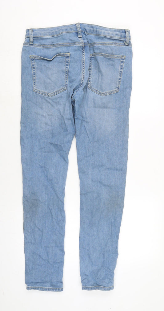 Mens UK Size 32 in Topman Regular Fit Flared Blue Jeans