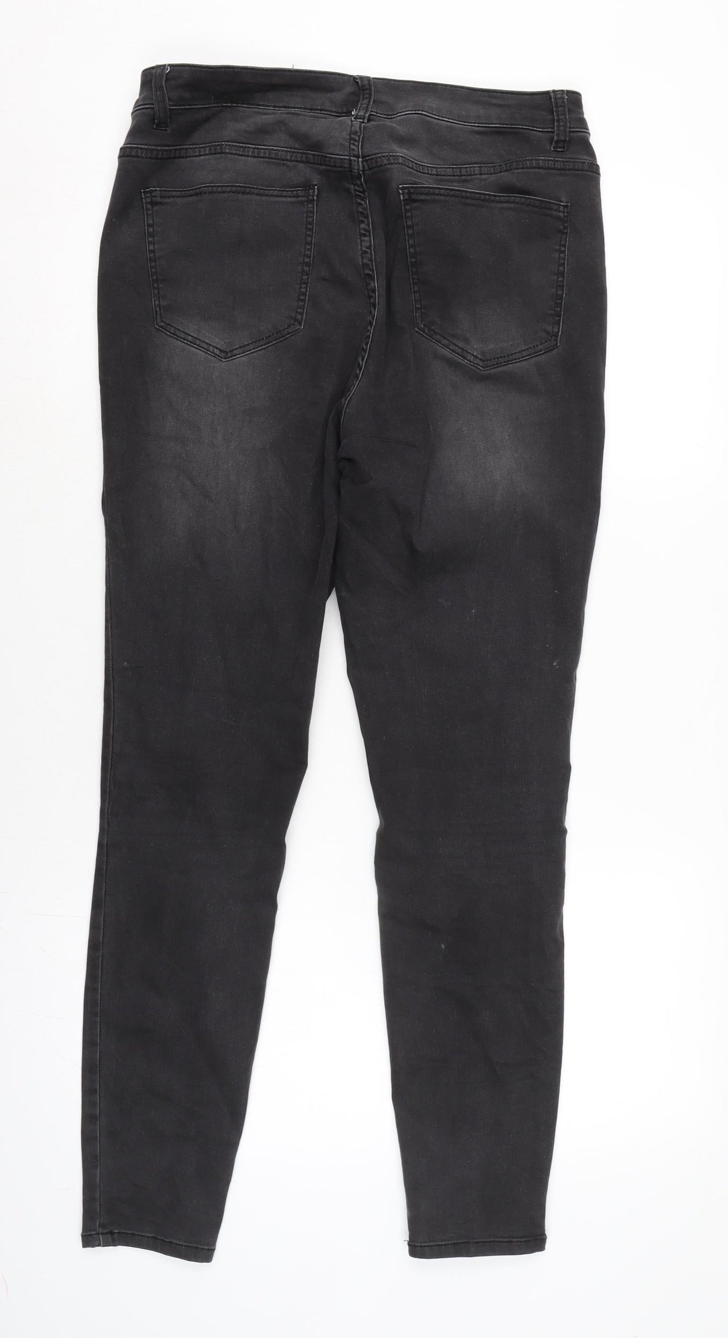 Gemo Womens Grey Cotton Blend Tapered Jeans Size 32 in L28.5 in Regular Zip