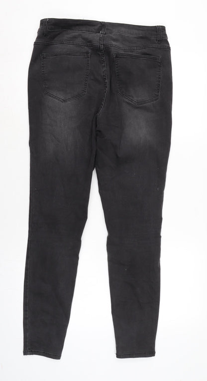 Gemo Womens Grey Cotton Blend Tapered Jeans Size 32 in L28.5 in Regular Zip