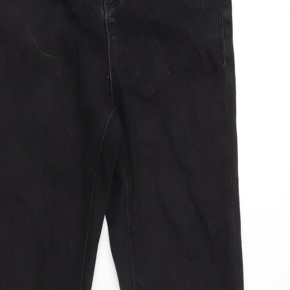 ASOS Womens Black Cotton Blend Tapered Jeans Size 25 in L26 in Regular Zip