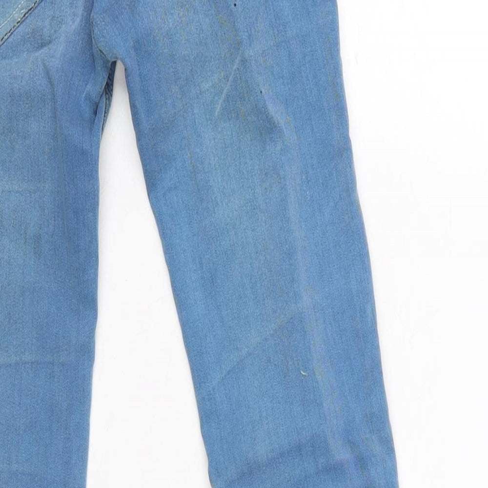 Pull&Bear Womens Blue Cotton Blend Tapered Jeans Size 4 L26.5 in Regular Zip