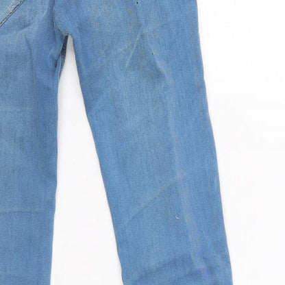 Pull&Bear Womens Blue Cotton Blend Tapered Jeans Size 4 L26.5 in Regular Zip