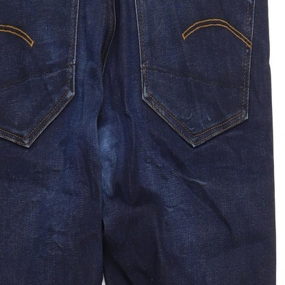 Mens UK Size 34 in Raw 3301 Regular Fit Tapered Blue Jeans