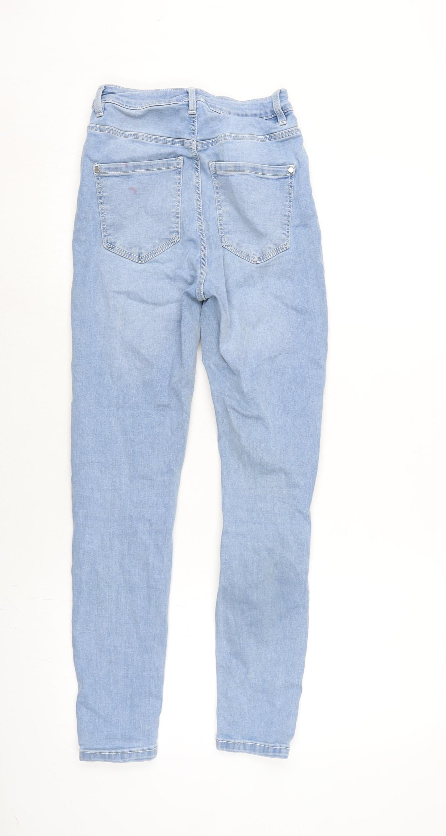 Denim Pimkie Womens Blue Cotton Blend Tapered Jeans Size 4 L26.5 in Regular Zip
