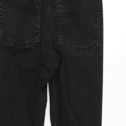 COLLUSION Womens Black Cotton Blend Skinny Jeans Size 8 L20 in Regular Zip