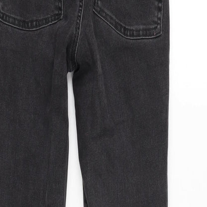 COLLUSION Womens Grey Cotton Blend Straight Jeans Size 24 in L30 in Regular Zip