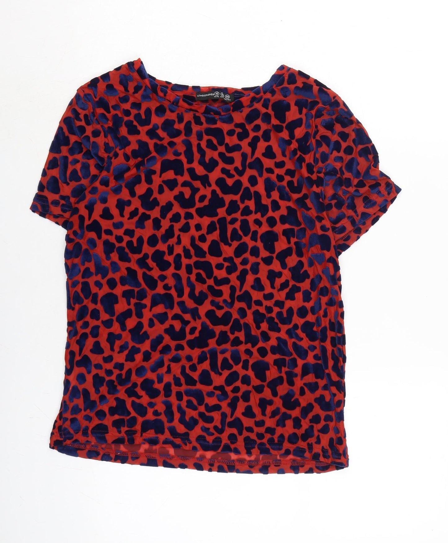 Atmosphere Womens Red Polyester Basic T-Shirt Size 10 Crew Neck