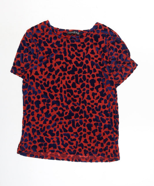 Atmosphere Womens Red Polyester Basic T-Shirt Size 10 Crew Neck