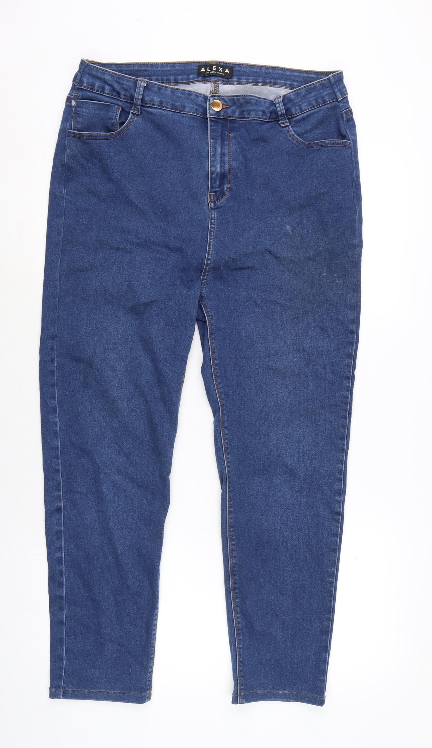 Alexa Womens Blue Cotton Blend Skinny Jeans Size 32 in L25.5 in Regular Zip