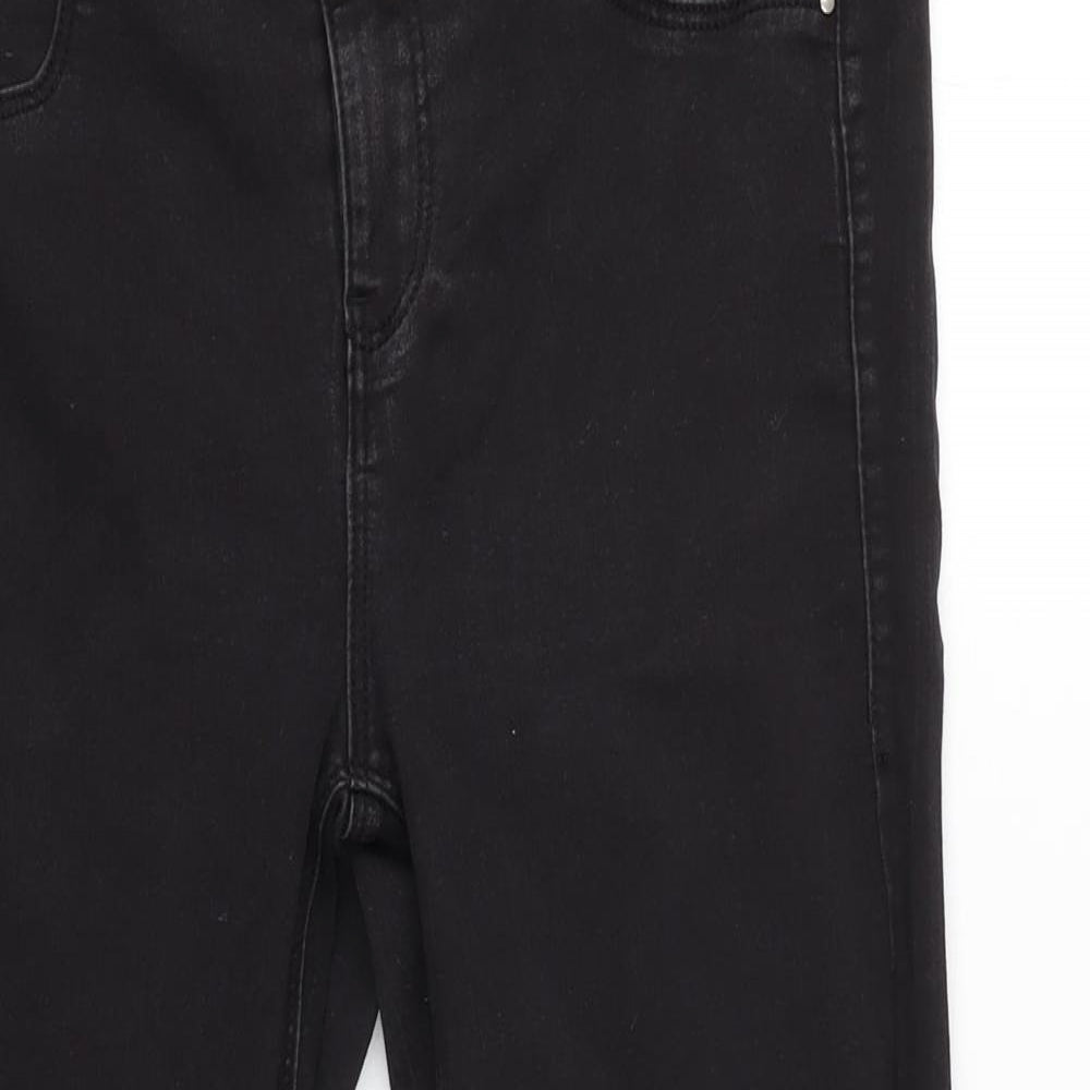 Dorothy Perkins Womens Grey Cotton Blend Straight Jeans Size 14 L22 in Regular Zip