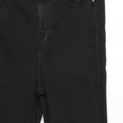 Dorothy Perkins Womens Grey Cotton Blend Straight Jeans Size 14 L22 in Regular Zip