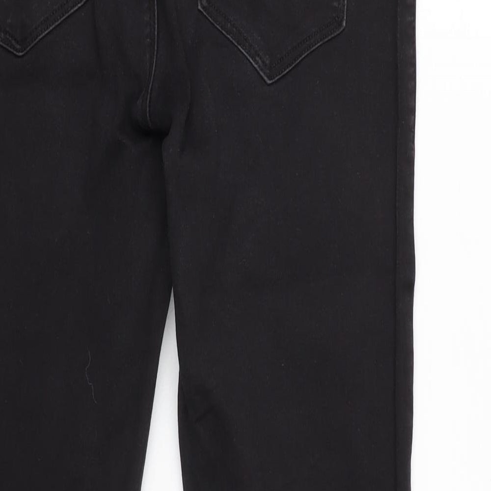 Dorothy Perkins Womens Grey Cotton Blend Straight Jeans Size 14 L22 in Regular Zip