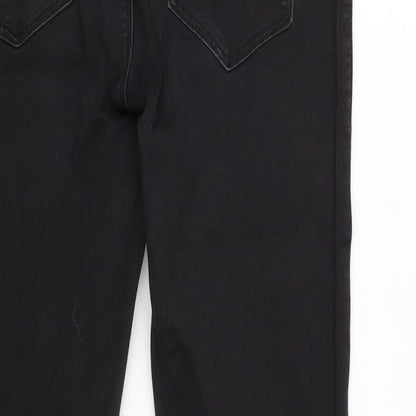 Dorothy Perkins Womens Grey Cotton Blend Straight Jeans Size 14 L22 in Regular Zip