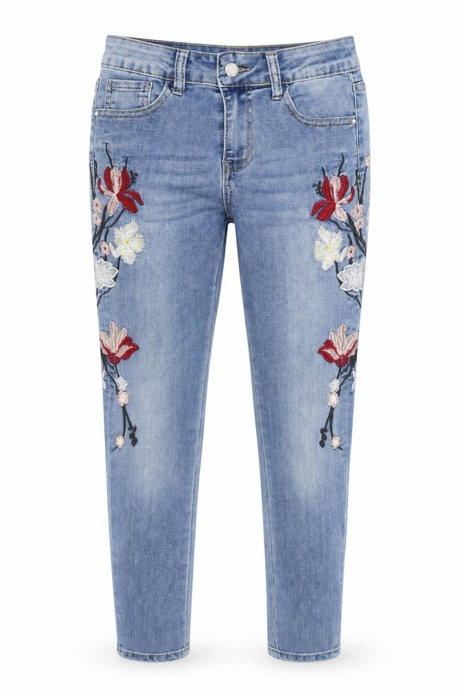 Womens UK Size 8 Redial Regular Fit Tapered Blue Jeans