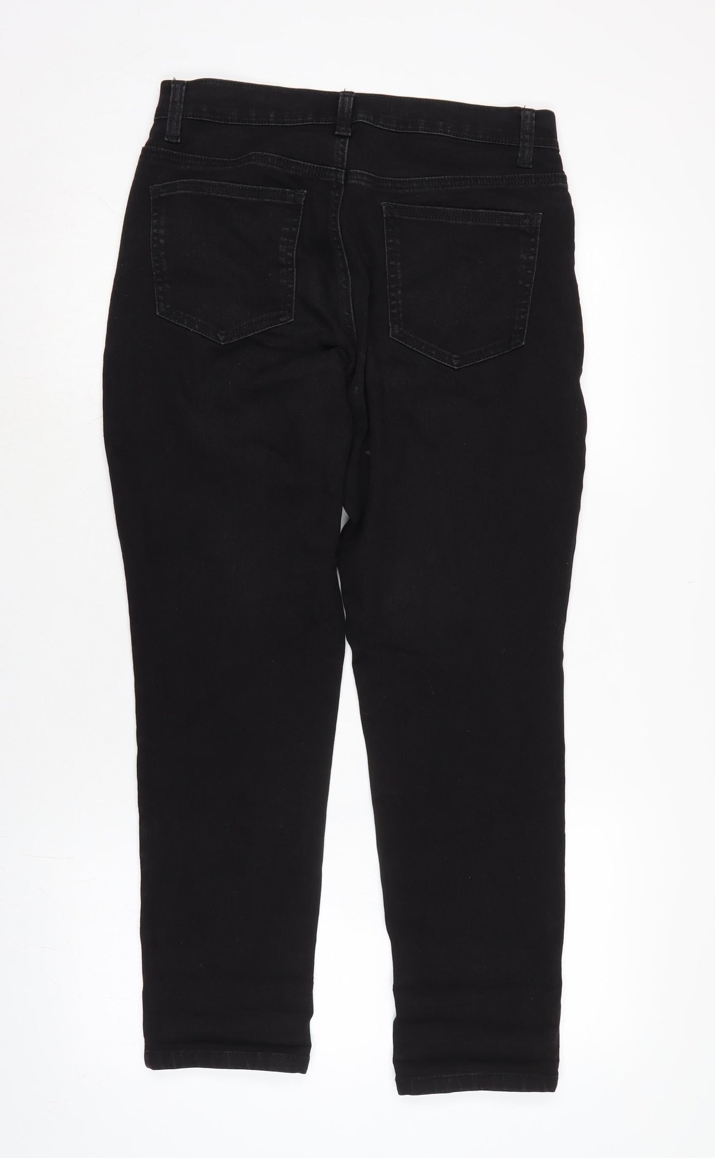 Style&co. Womens Black Cotton Blend Straight Jeans Size 10 L27 in Regular Zip