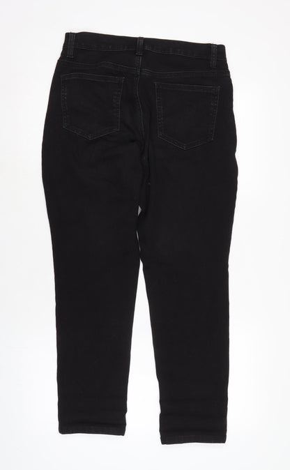 Style&co. Womens Black Cotton Blend Straight Jeans Size 10 L27 in Regular Zip