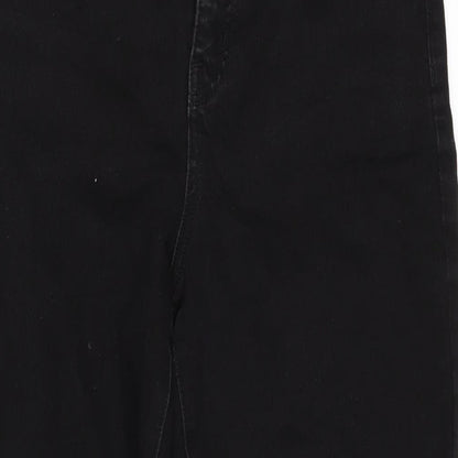 Style&co. Womens Black Cotton Blend Straight Jeans Size 10 L27 in Regular Zip