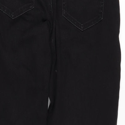 Style&co. Womens Black Cotton Blend Straight Jeans Size 10 L27 in Regular Zip