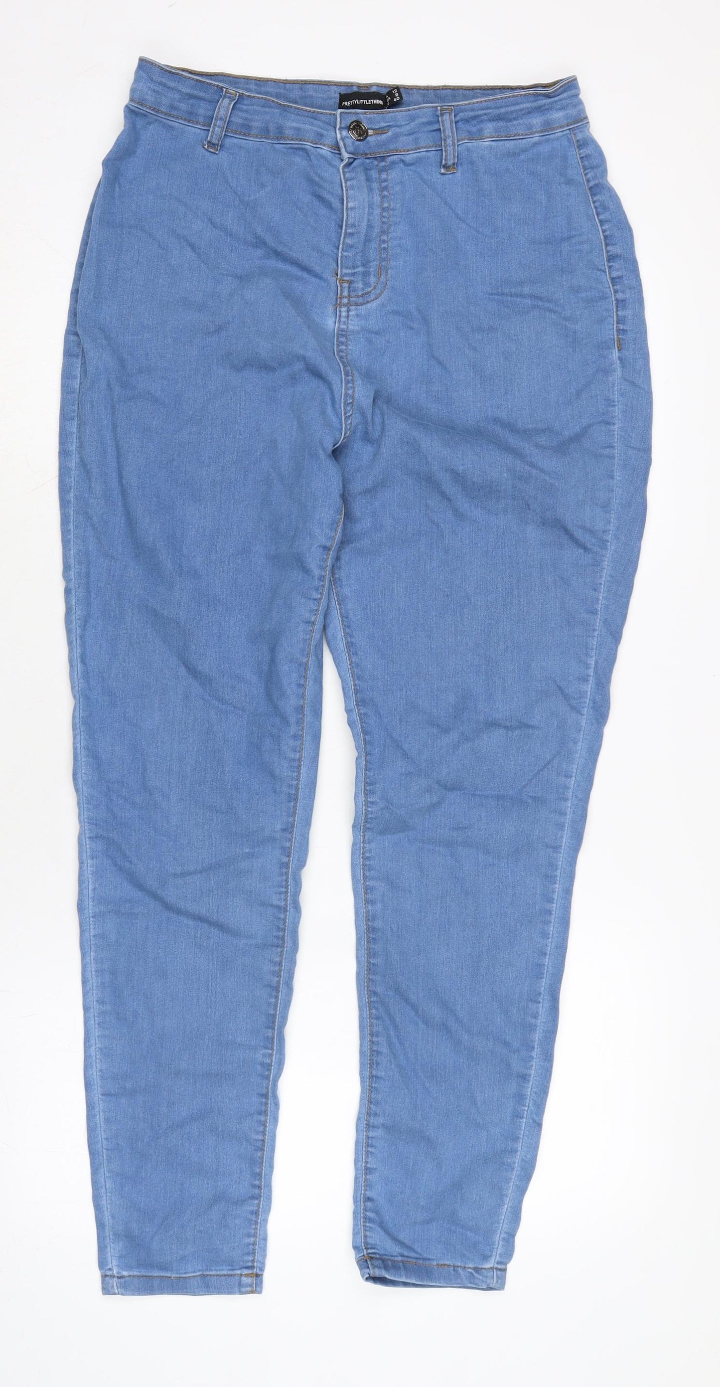 Womens UK Size 12 PRETTYLITTLETHING Regular Fit  Blue Trousers