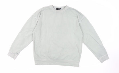 PRETTYLITTLETHING Womens Green Cotton Pullover Sweatshirt Size S Pullover