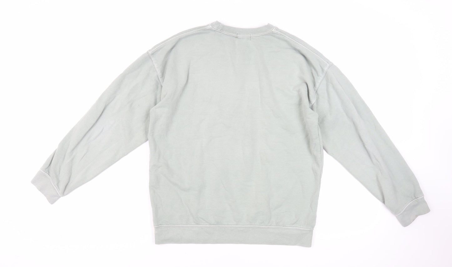 PRETTYLITTLETHING Womens Green Cotton Pullover Sweatshirt Size S Pullover
