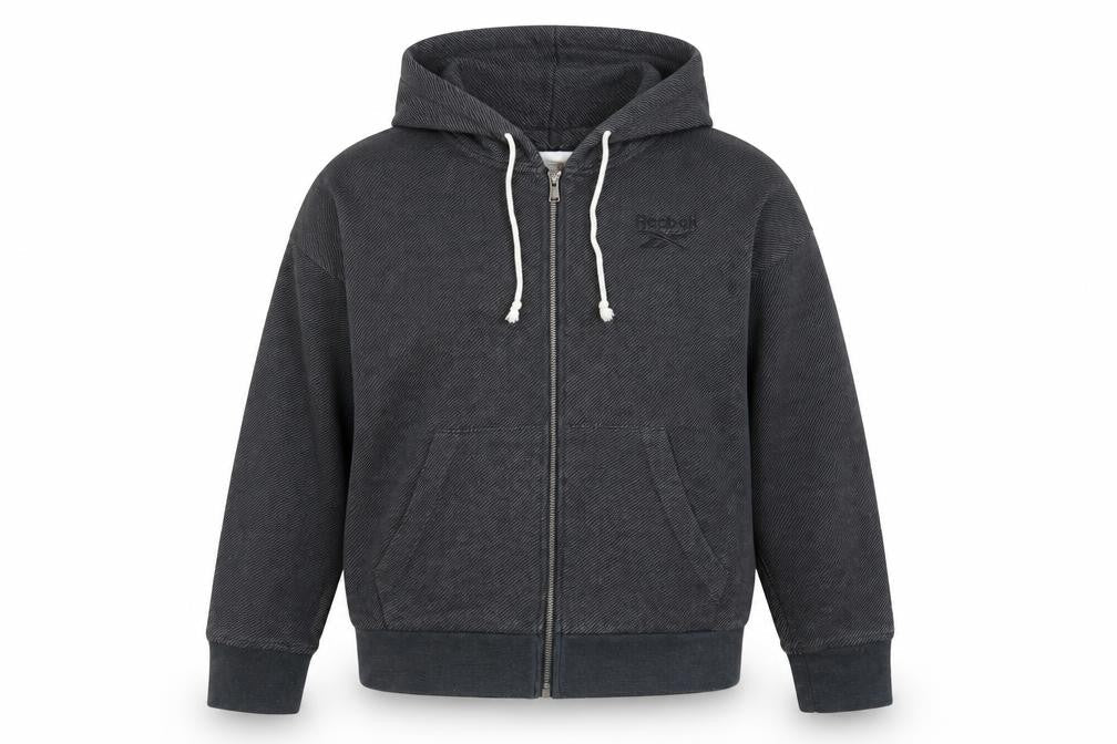 Womens UK Size M Reebok Grey Full Zip Hoodie