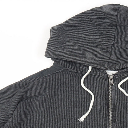 Reebok Womens Grey Cotton Full Zip Hoodie Size M Zip - Logo