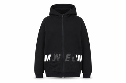 RESERVED Boys Black Polyester Full Zip Hoodie Size 13-14 Years Zip