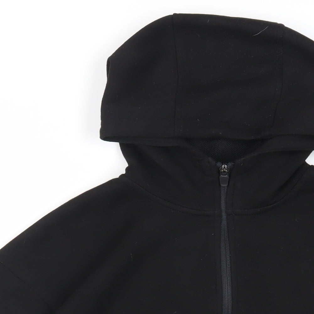 RESERVED Boys Black Polyester Full Zip Hoodie Size 13-14 Years Zip