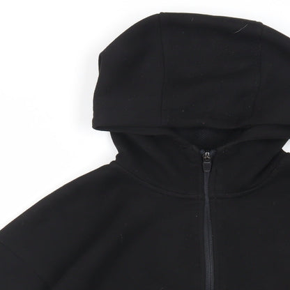 RESERVED Boys Black Polyester Full Zip Hoodie Size 13-14 Years Zip