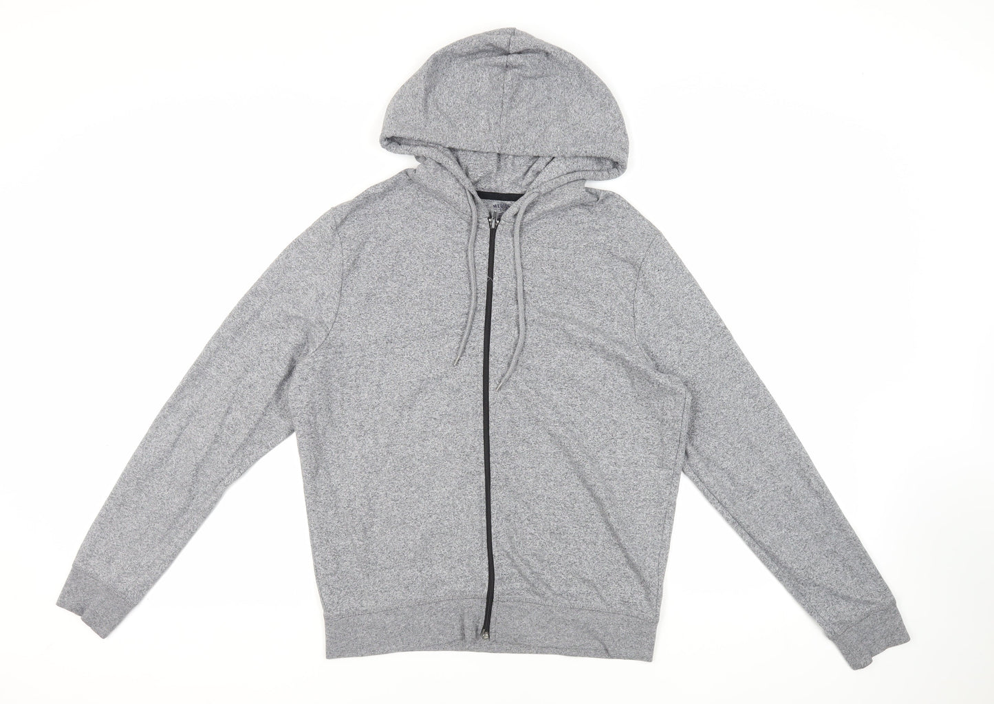 Max Mens Grey Cotton Full Zip Hoodie Size M