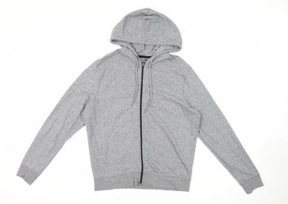 Max Mens Grey Cotton Full Zip Hoodie Size M