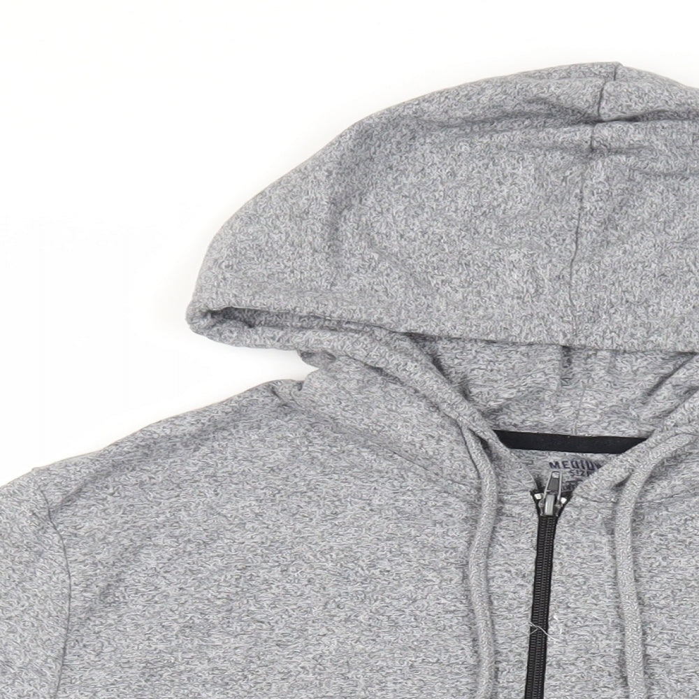 Max Mens Grey Cotton Full Zip Hoodie Size M