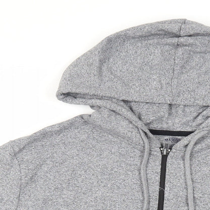 Max Mens Grey Cotton Full Zip Hoodie Size M