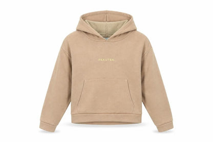 Pakuten Womens Beige Cotton Pullover Hoodie Size M Pullover - Pockets