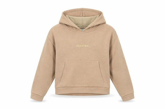 Pakuten Womens Beige Cotton Pullover Hoodie Size M Pullover - Pockets