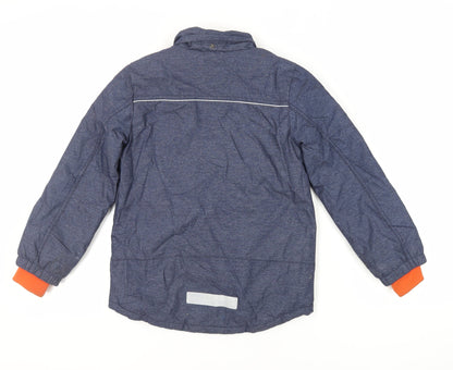 H&M Boys Blue Jacket Size 7-8 Years Zip - Zipped Pockets
