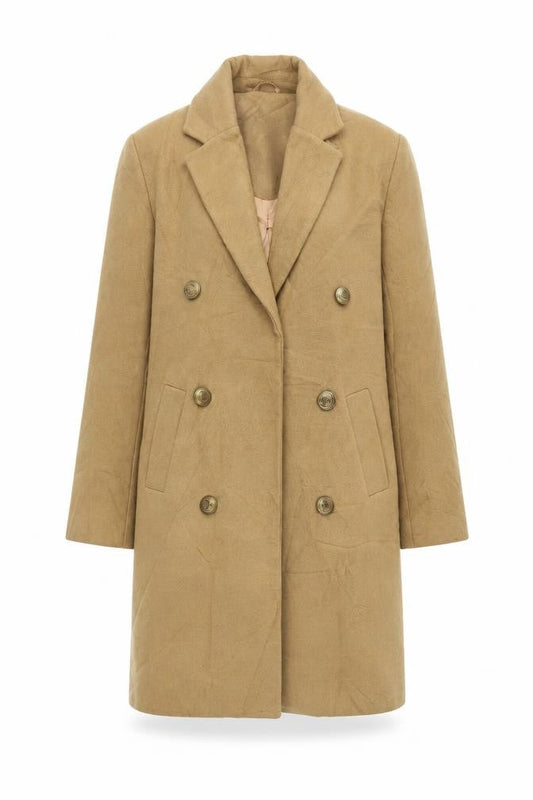 Womens UK Size 8 Boohoo Beige Overcoat