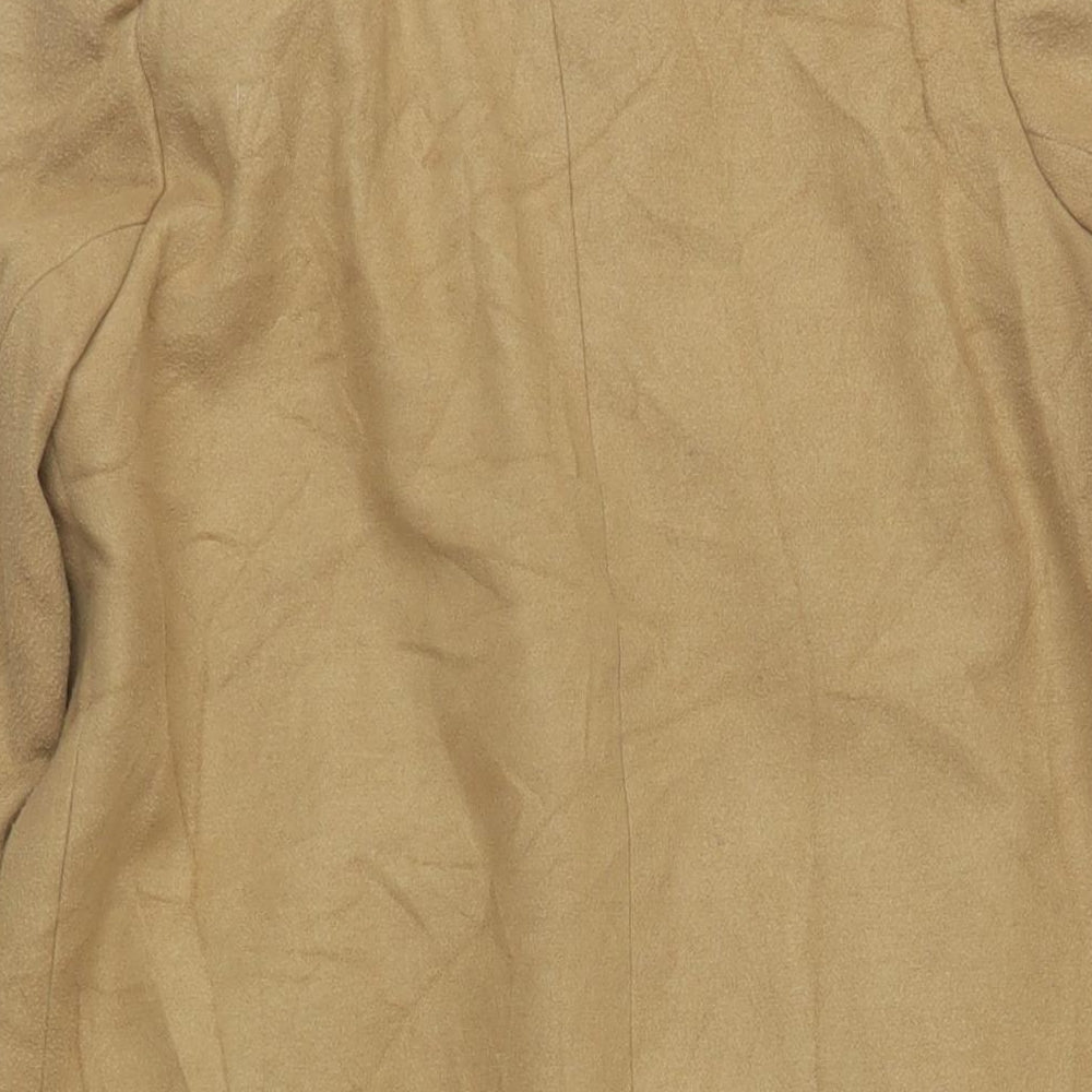 Boohoo Womens Beige Overcoat Coat Size 8 Button