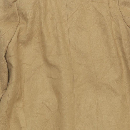 Boohoo Womens Beige Overcoat Coat Size 8 Button