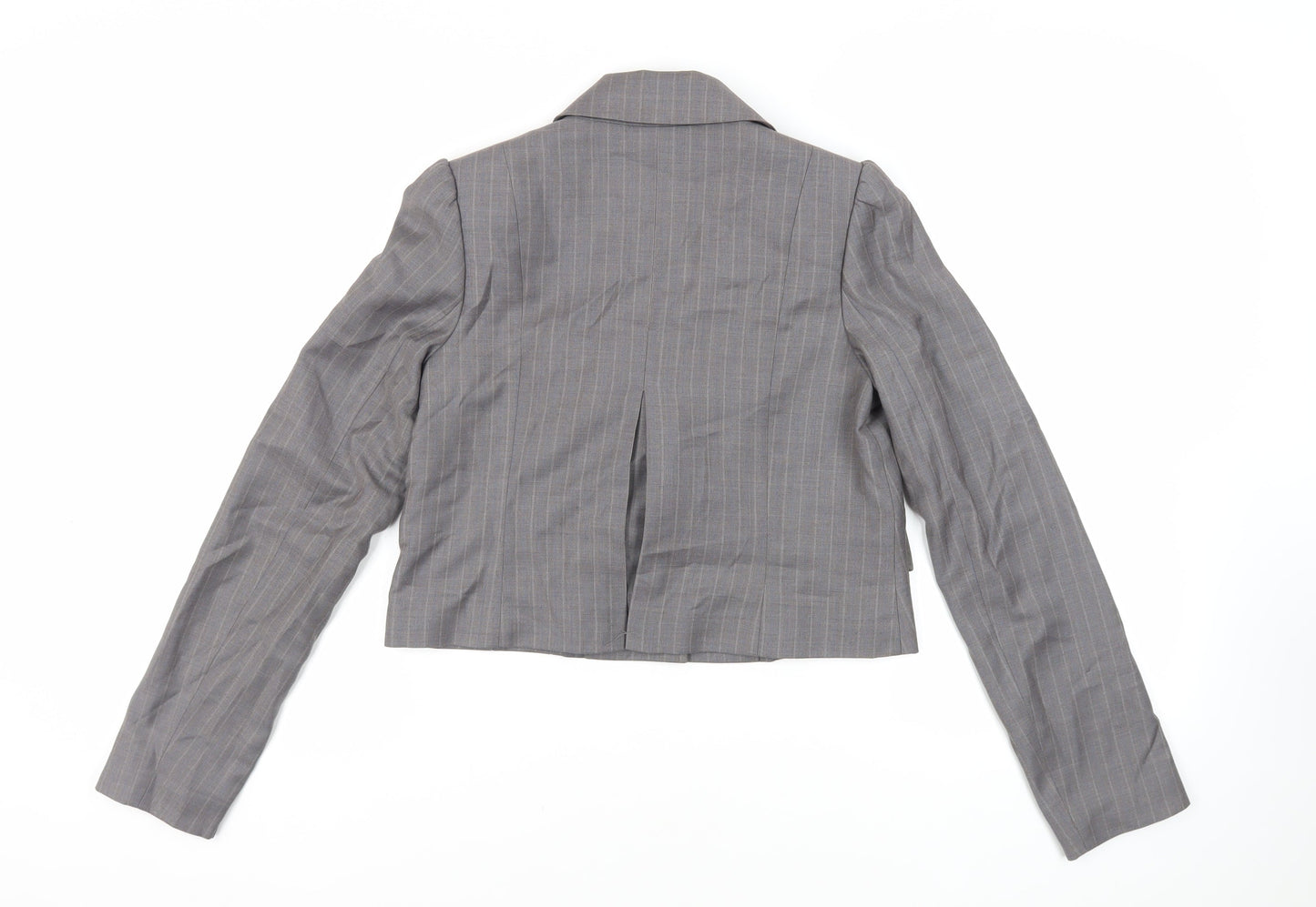 H&M Womens Grey Striped Jacket Blazer Size 10