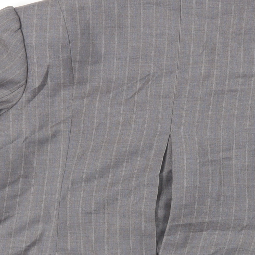 H&M Womens Grey Striped Jacket Blazer Size 10