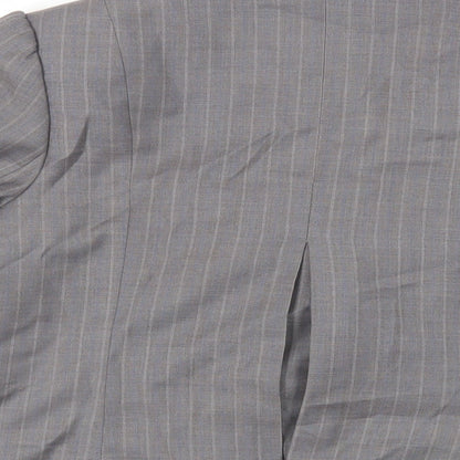 H&M Womens Grey Striped Jacket Blazer Size 10